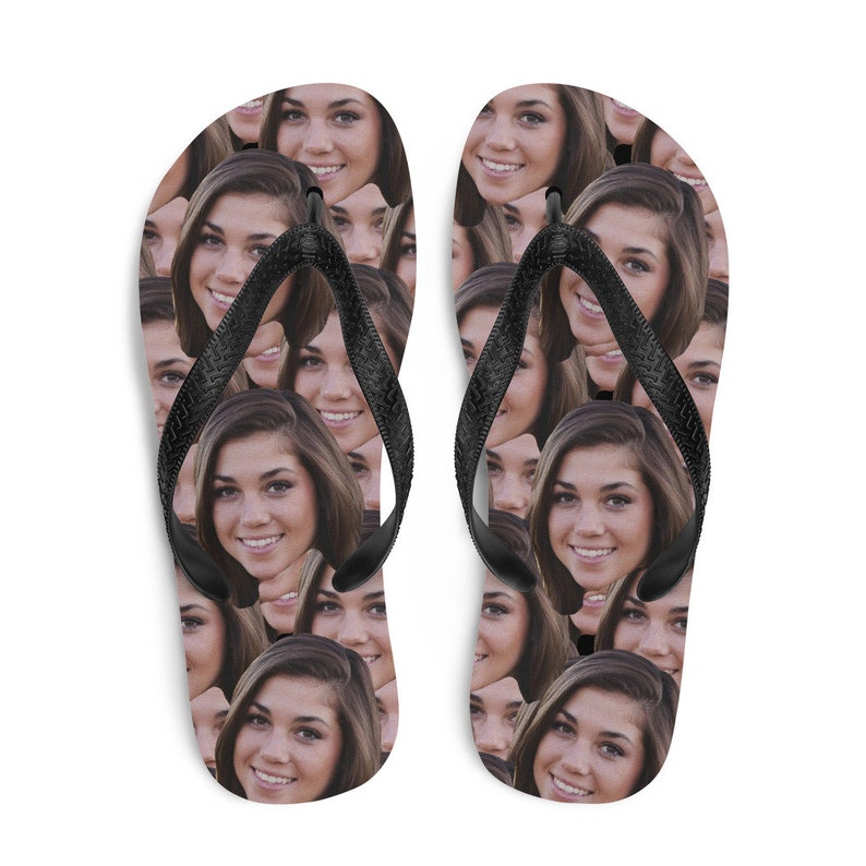 Custom Face Photo Flip-Flops, Personalized Picture Flip Flops, Groom Gift, Best Friend Gift, Custom Birthday, Bride Party image 6