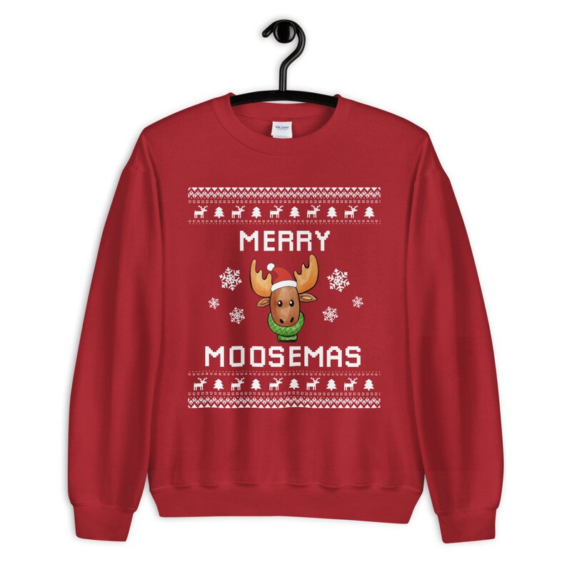 Moose Christmas Sweater Moose Ugly Xmas Sweatshirt Moose Etsy