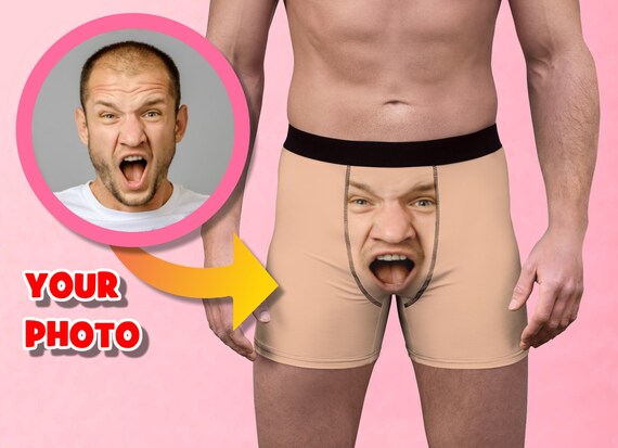 Calzoncillos tipo boxer para hombre con foto de cara grande divertido regalo de novio para boda del padrino personalizado con la imagen de tu cara Etsy Mexico