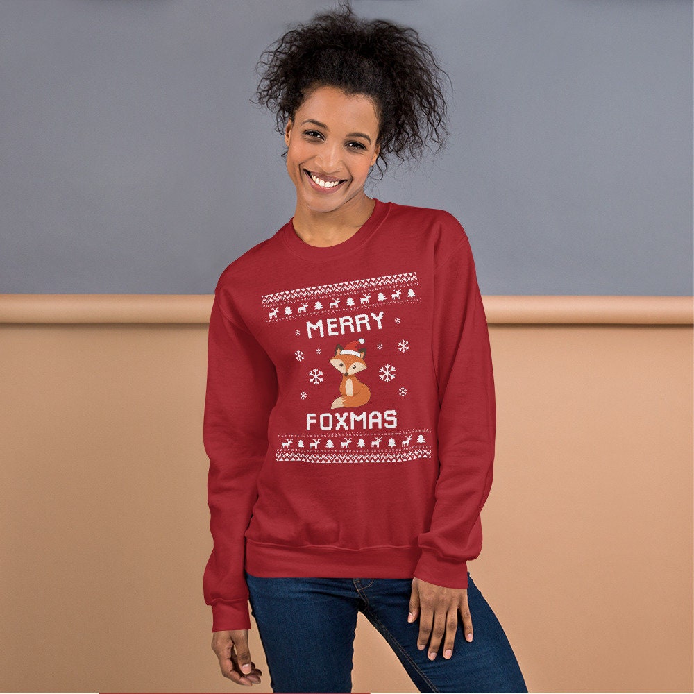 Fox Christmas Sweater Fox Ugly Xmas Sweatshirt Fox Christmas - Etsy UK