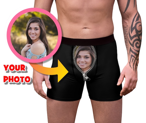 Custom Face on Men's Boxer, Your Photo on Personalized Underwear