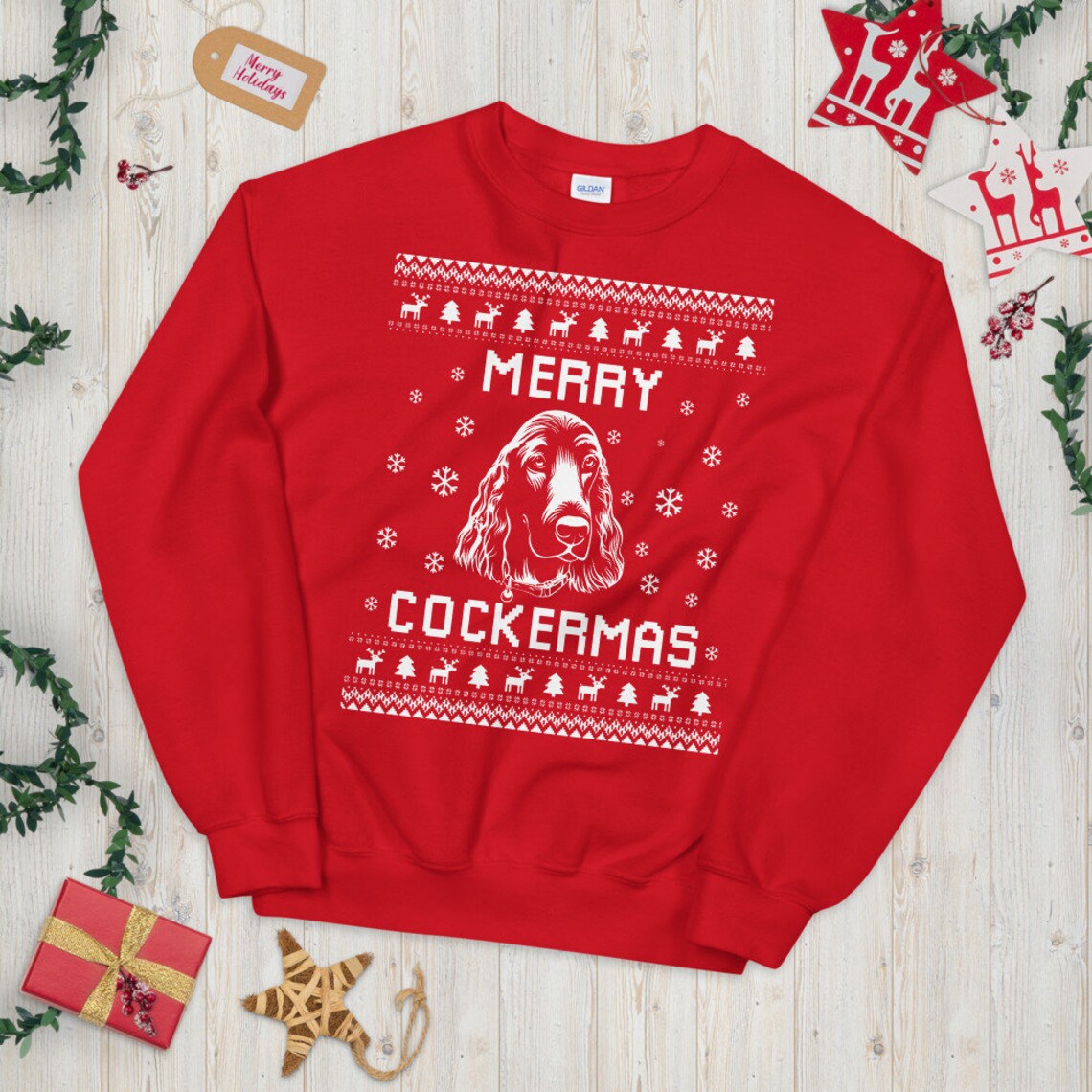 Cocker Spaniel Christmas Sweater Cocker Spaniel Dog Ugly Xmas Etsy