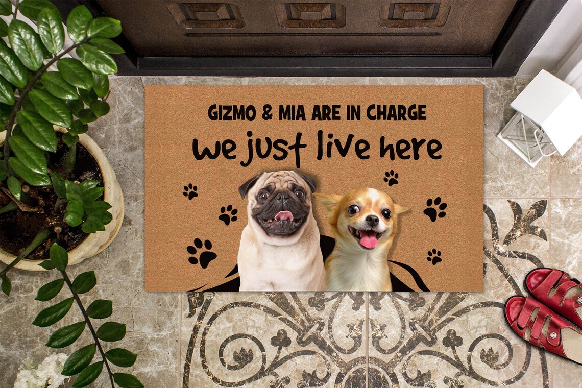 Custom Dogs Photo on Doormat Dog Housewarming Doormat Dogs Etsy