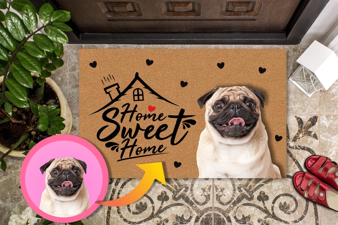 Custom Home Sweet Home Dog Rubber Mat Personalized Pug Etsy custom-home-sweet-home-dog-rubber-mat-personalized-pug-etsy