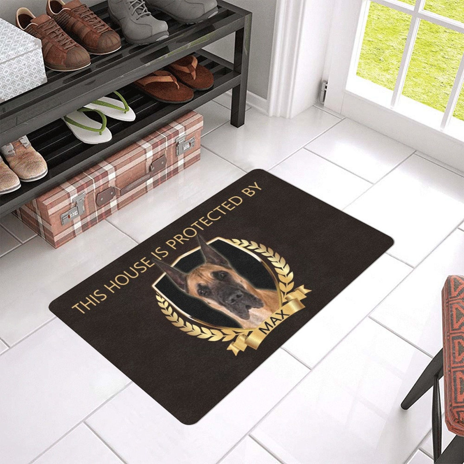 Custom Great Dane Doormat Personalized Great Dane Etsy