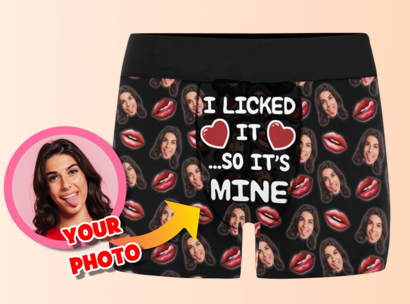 I LICKED IT SO IT'S MINE with a kiss Boxers, Zazzle