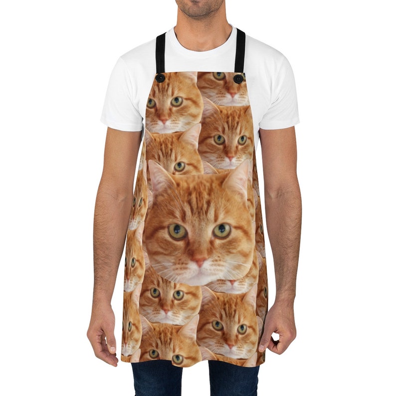 Custom Cat Photo Apron Funny Cat Lover Apron Personalized Etsy