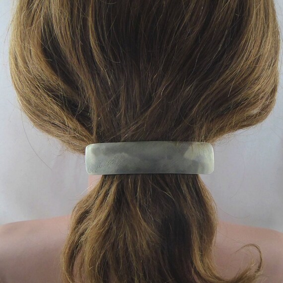 Silver Hair Clip Medium Etsy