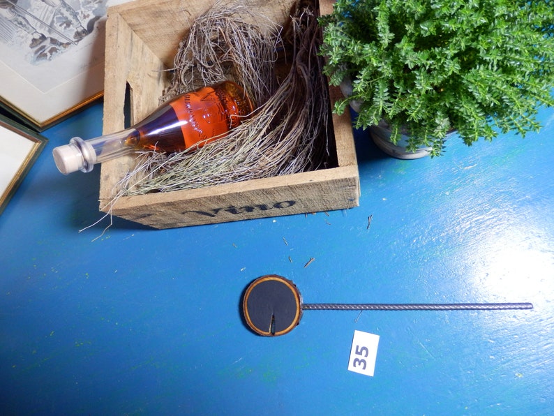 Beetplug garden plug label to self No. 35 table bag handmade! boat varnish made of wood and steel gift signs