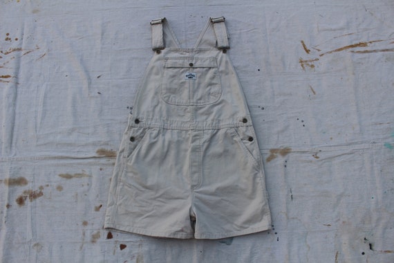 khaki overalls shorts