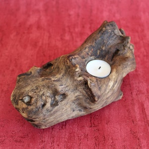 Kerzenständer Treibholz, Teelichthalter, Kerzenleuchter, Kerzenhalter Holz, Schwemmholz, Drift Wood, Candlestick Wood, Strand Deko Holz Bild 4