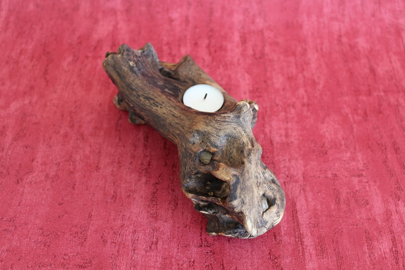 Kerzenständer Treibholz, Teelichthalter, Kerzenleuchter, Kerzenhalter Holz, Schwemmholz, Drift Wood, Candlestick Wood, Strand Deko Holz Bild 5