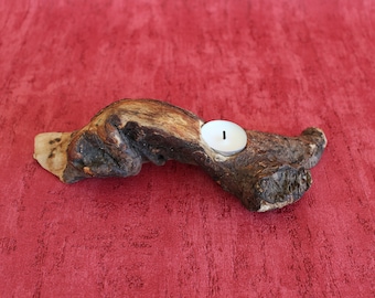 Kerzenständer Treibholz, Teelichthalter, Kerzenleuchter, Kerzenhalter Holz, Schwemmholz, Drift Wood, Candlestick Wood, Strand Deko Holz