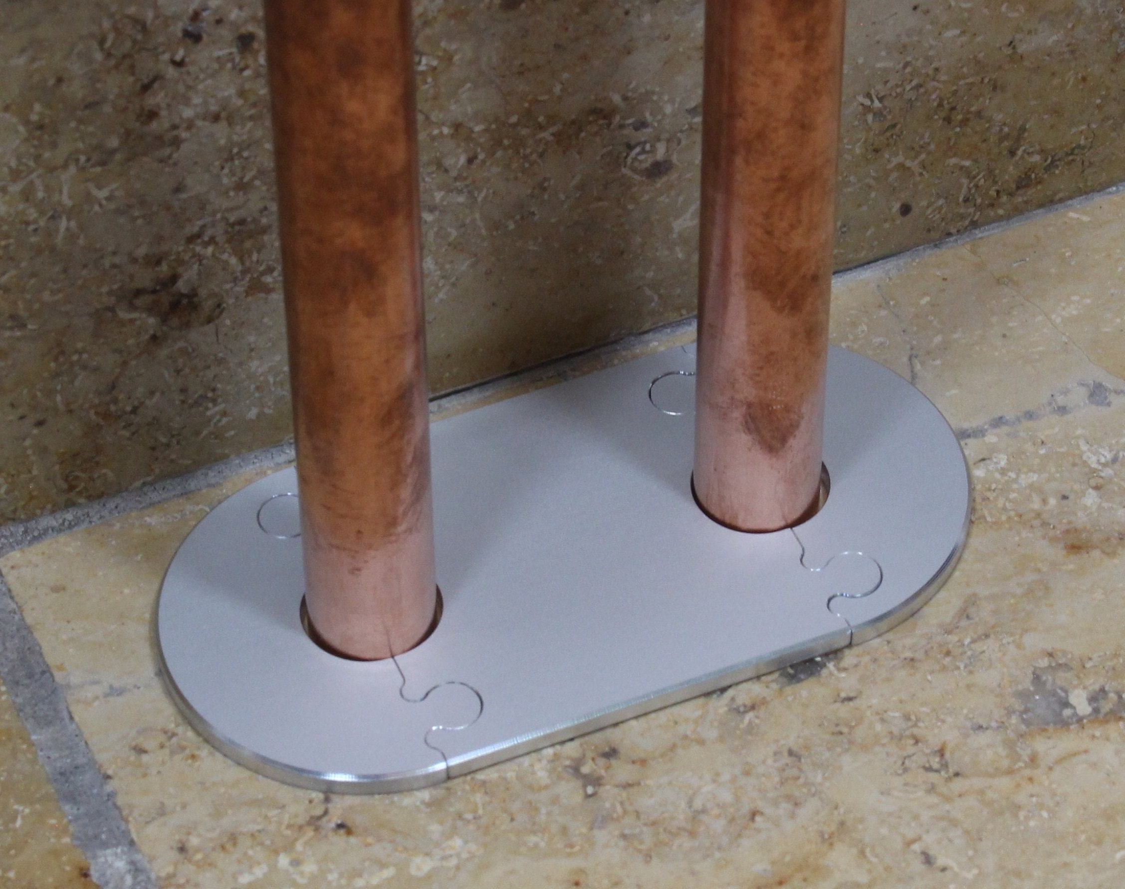 3 Stück Doppel Heizungsrohr Rosetten Aus Eiche – Ohne Lochung, 120x50x12 Mm, Made In Austria