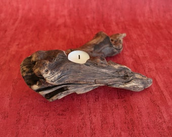 Kerzenständer Treibholz, Teelichthalter, Kerzenleuchter, Kerzenhalter Holz, Schwemmholz, Drift Wood, Candlestick Wood, Strand Deko Holz