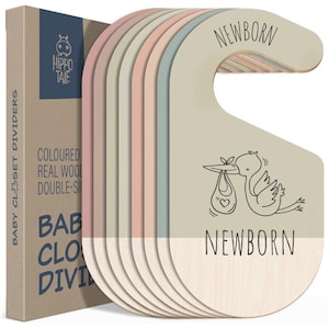 8 Wooden Baby Closet Dividers - Baby Clothes Organizer, Baby Organizer Size Dividers, Baby Clothes Dividers for Baby Nursery Organization image 1