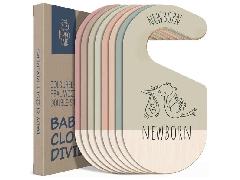 8 Wooden Baby Closet Dividers - Baby Clothes Organizer, Baby Organizer Size Dividers, Baby Clothes Dividers for Baby Nursery Organization image 1