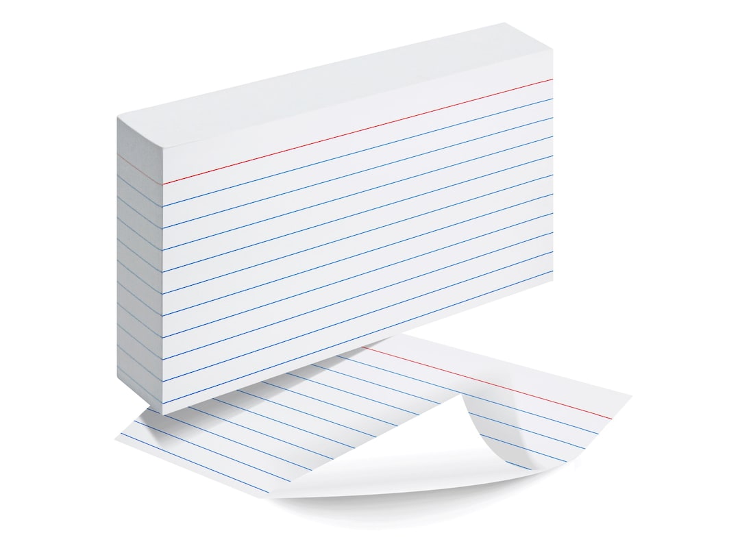 Ruled Index Cards 3x5 - 100 Blank Cards Bulk for Writing Recipes, Notes ...