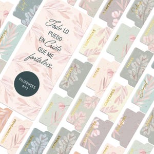 Boho Floral Spanish Catholic Bible Tabs, Bible Study Supplies for Biblia Católica En Español - Bible Tabs for Women & Men, Bible Accessories