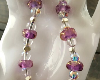 lots of colours Handmade Borosilicate 22k Gold fumed purple Hand faceted Beads 3 sizes