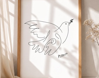 Picasso Dove of Peace Print - Minimalist Modern Exhibition Poster