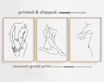 Minimalist Female Line Art Print Set: Abstract Woman Gallery Wall Decor