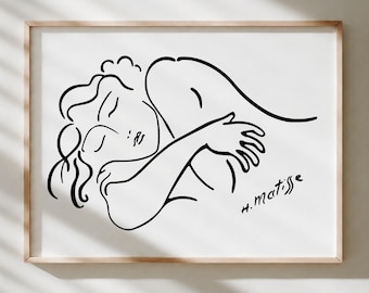 Matisse Sleeping Woman Art Print - Minimalist Bedroom Poster