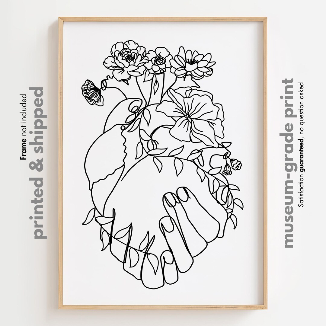 Floral Heart Anatomy Art Print: Medical Gift, Doctor Office Decor - Etsy UK