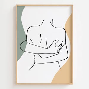 Impresión artística de pareja de una línea, arte lineal abstracto de pareja, dibujo lineal de pareja, arte abstracto de amor, arte de pared para dormitorio, arte romántico minimalista
