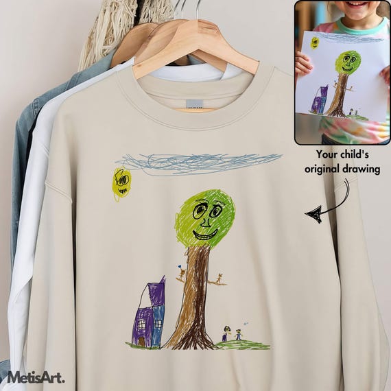 Custom Kids Drawing Sweatshirt: Personalized Artwork Gift