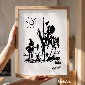 Picasso Don Quixote Art Print, Spanish Literary Wall Decor for Book Lovers
