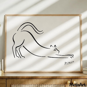 Picasso cat sketch - Etsy 日本