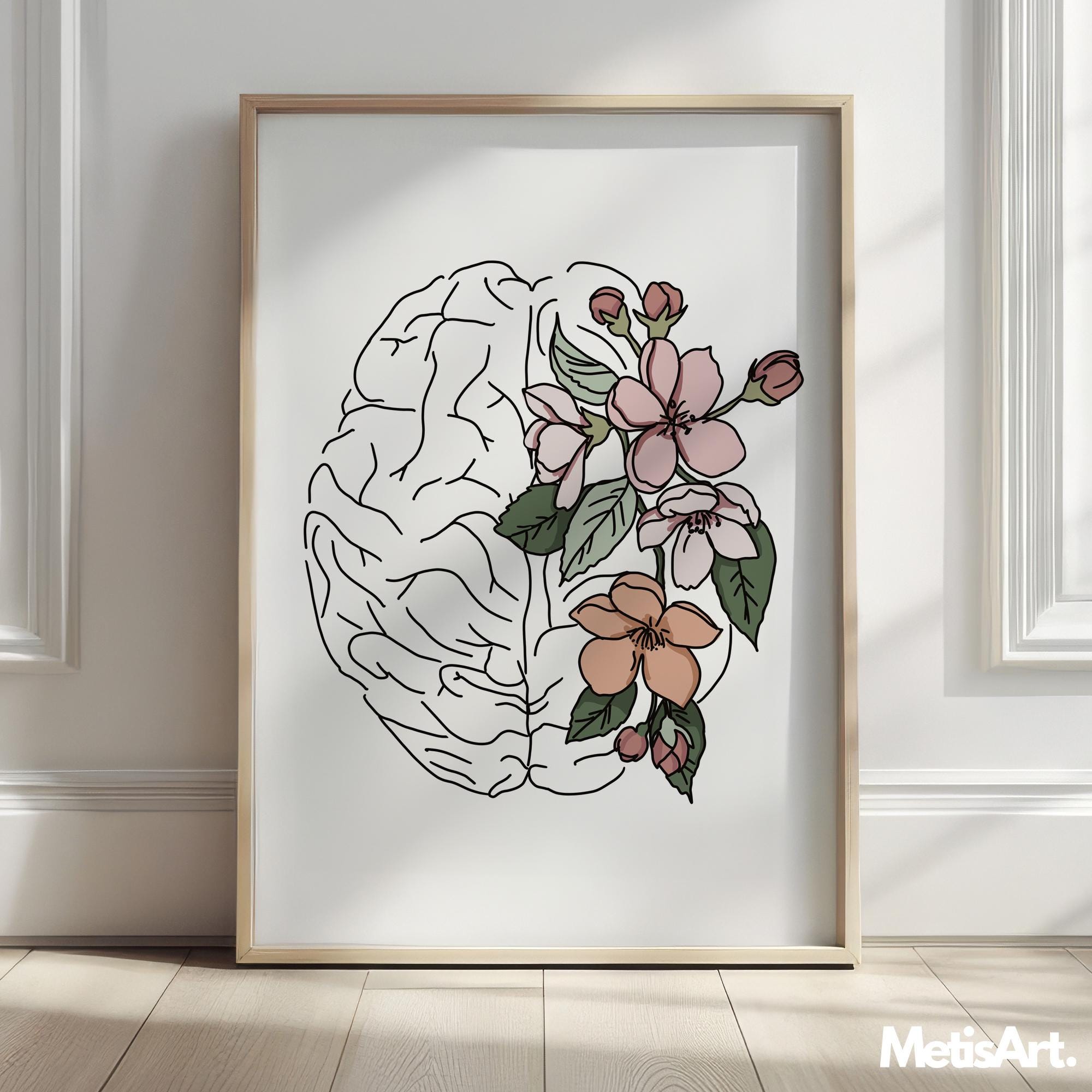 Cerebrum Flower Anatomy Art Print: Medical Neurology Gift - Etsy Canada