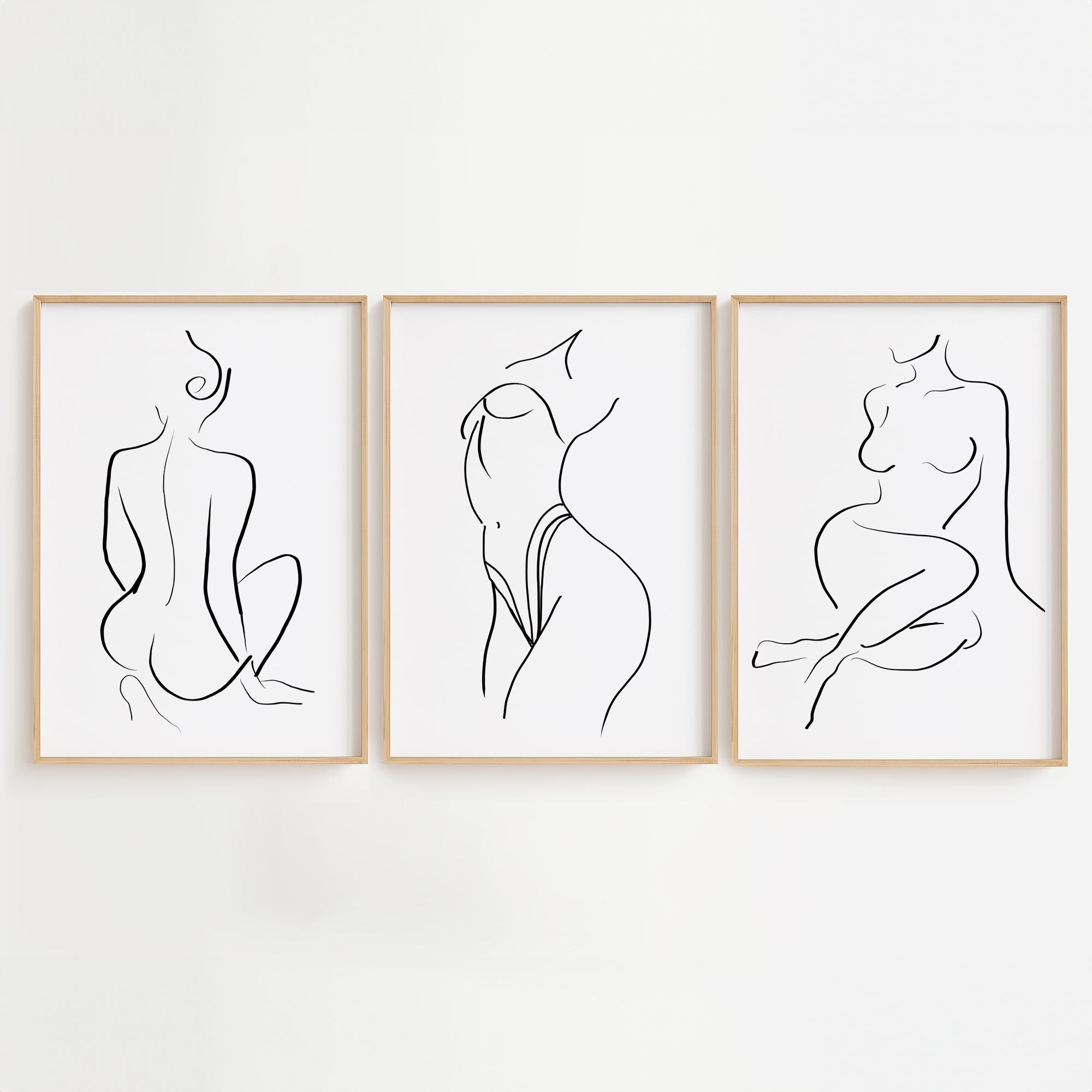 Minimalist Woman Line Art Print: Abstract Female Figure (digital ...