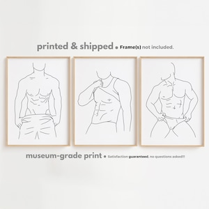 Naked Man Poster Set, Minimal Line Art, Gay Wall Artwork, Gay Housewarming Gift, Male Love Wall Decor, Gay Couple Poster, Man Line Sketch