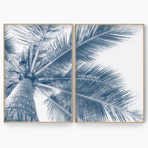 Palm Tree Photography Set Of 2, Palm Tree Print, Palm Tree Wall Art, Palm Tree Printable, Palm Tree Art Print, Palm Tree Wall Decor