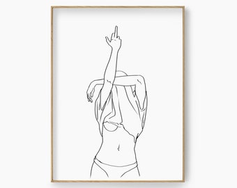 Woman Line Drawing Wall Art on Women Guides