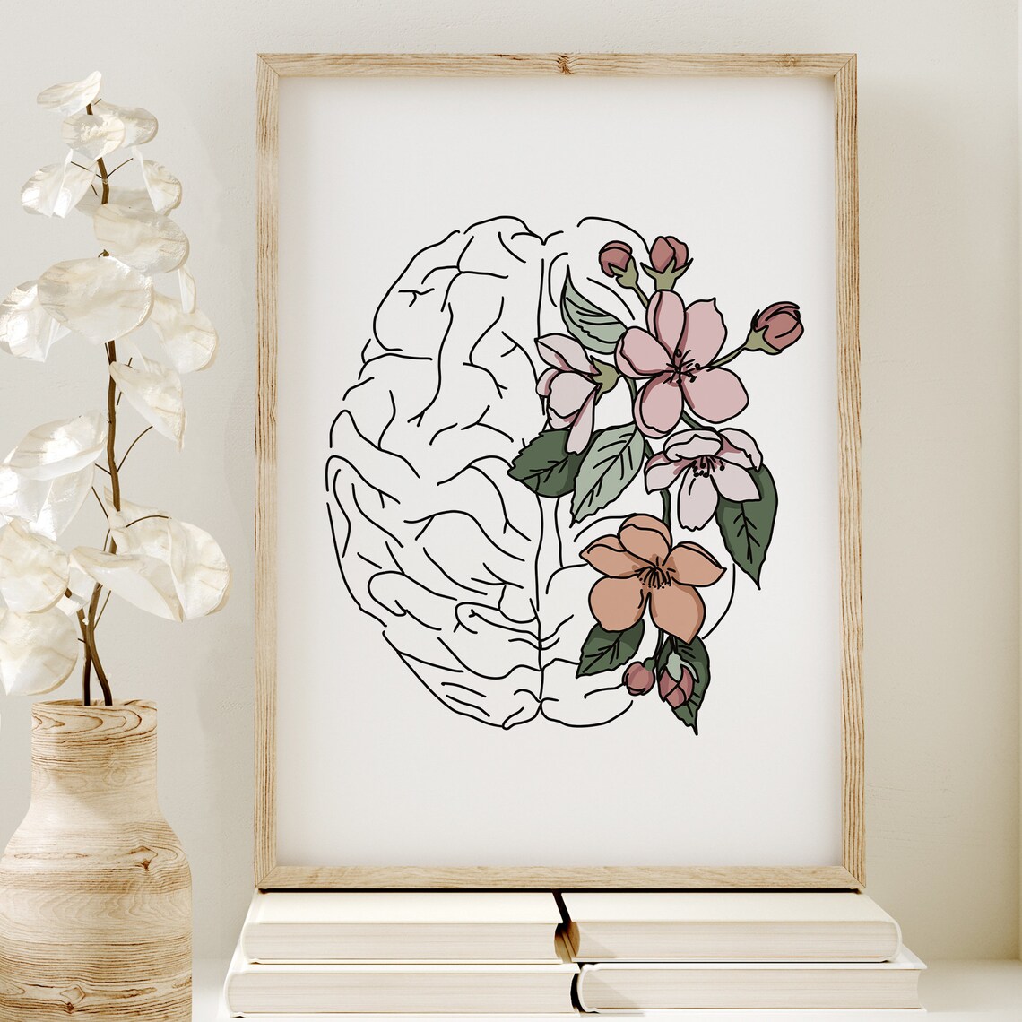 Cerebrum Flower Anatomy Art Print Anatomy Brain Wall Art | Etsy