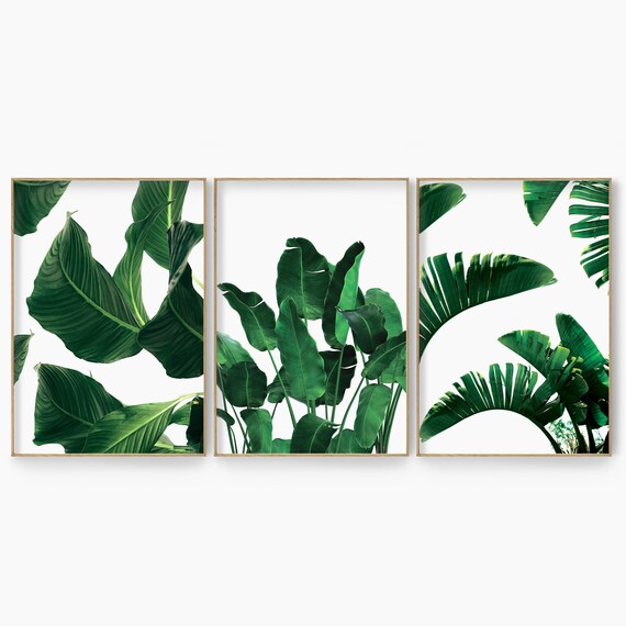 Green Leaf Print Tropical Plant Print Green Leaves Printable | Etsy