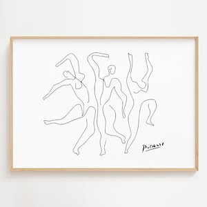 Picasso Dance Line Art Print: Modern Scandinavian Wall Art (Digital Download)