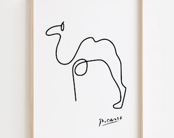 Stampa di cammello di Picasso: arte minimalista (download digitale)