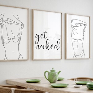 Get Naked Woman and Man Line Art Get Naked Couple Wall Art - Etsy