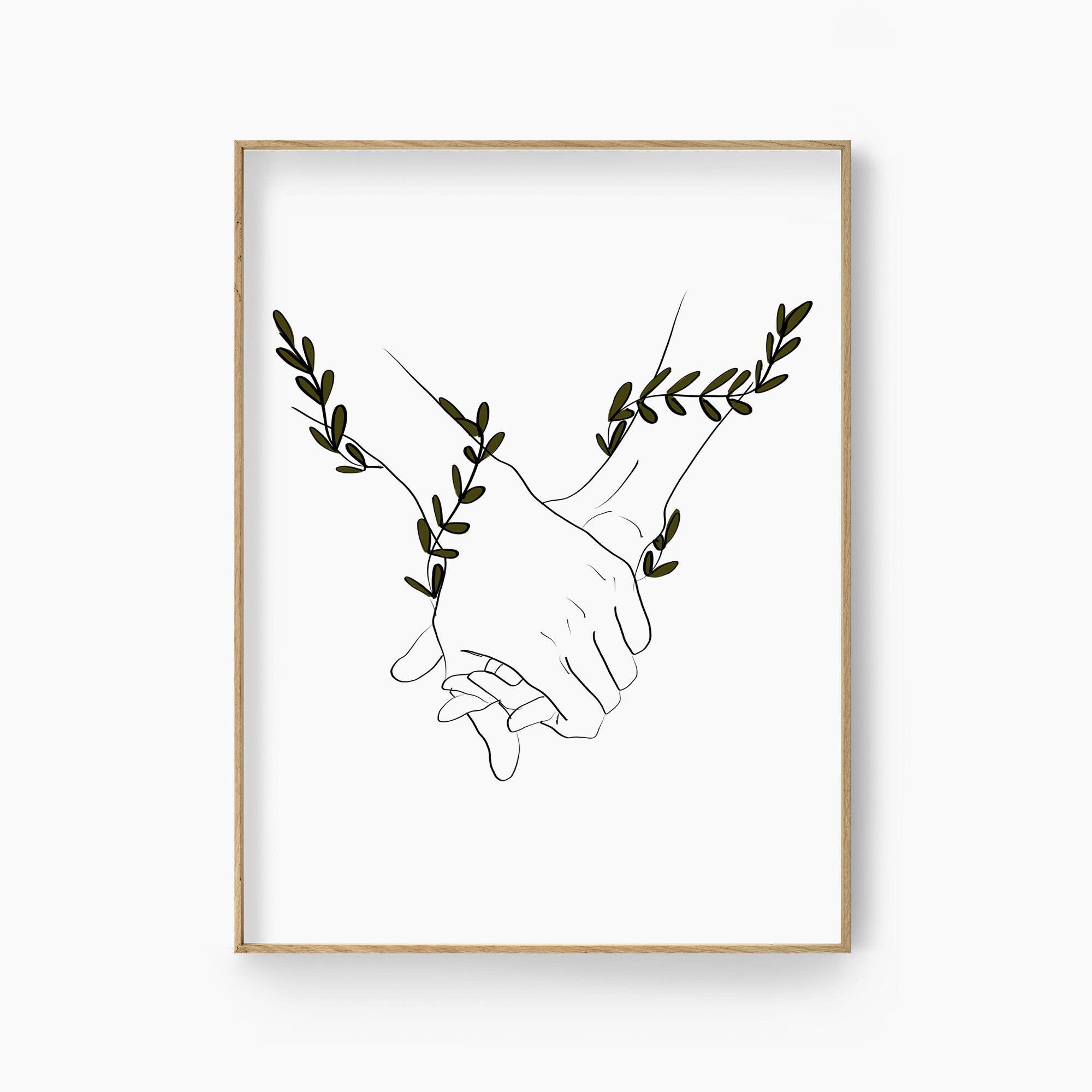 Lovers Ivy Hand Line Art One Line Drawing Hand Holding Etsy