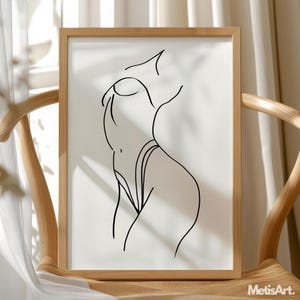 Erotic Woman Line Art, Female Line Art Print, Nude Woman Art, Woman