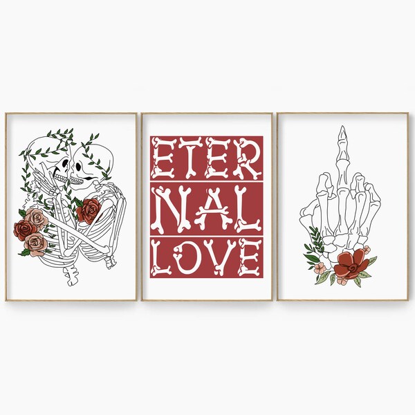 Skeleton Lovers Art Etsy