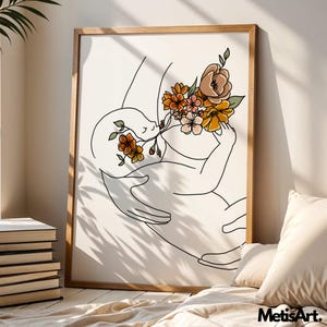 Floral Breastfeeding Art Print: Midwife Doula Decor