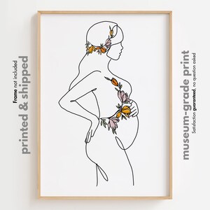 Schwangerschaft Line Art Print, Hebammen Office Print, Geschenk für Schwangere Mutter, Schwangere Frau Körper Poster, Mama Kunstwerk, Geschenk für Doula