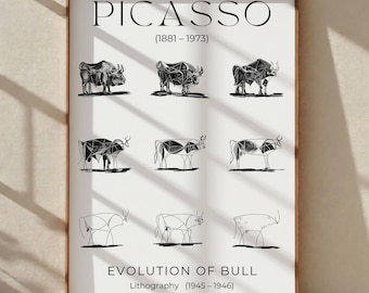 Picasso Bull Evolution Art Print - Abstract Gallery Wall Decor