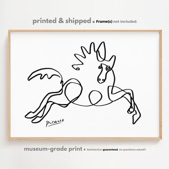 Picasso Horse Line Art Print: Minimalist Animal Sketch