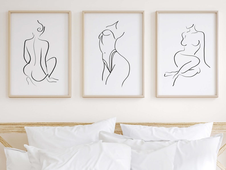 Minimalist Woman Line Art Print: Abstract Female Figure (digital ...
